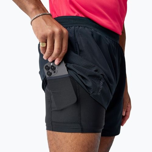 Spodenki do biegania męskie Brooks Dash 2in1 black