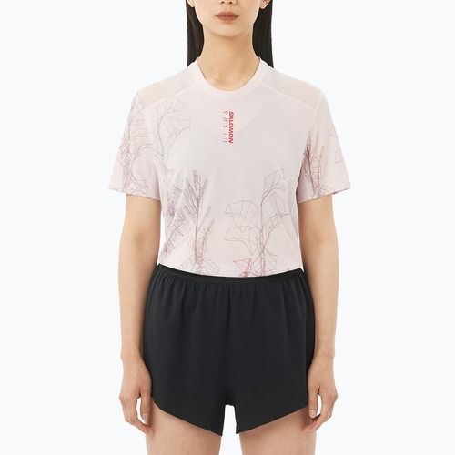 Koszulka do biegania damska Salomon S/Lab Ultra Tee Aop lilac ash