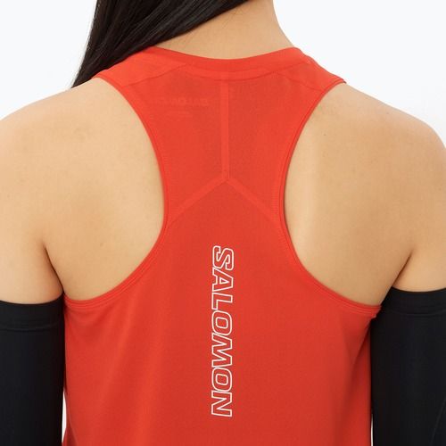 Koszulka do biegania damska Salomon Sense Aero Short Tank fiery red