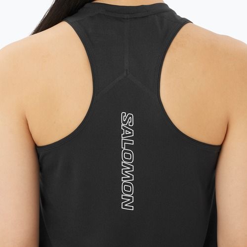 Koszulka do biegania damska Salomon Sense Aero Short Tank deep black