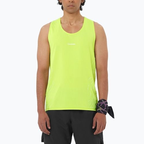 Koszulka do biegania męska Salomon Sense Aero Singlet GFX acid lime