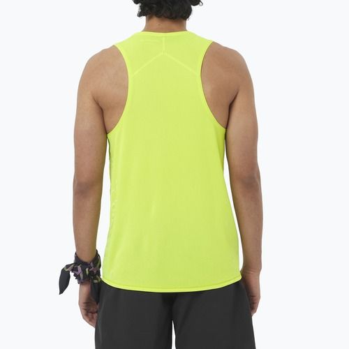 Koszulka do biegania męska Salomon Sense Aero Singlet GFX acid lime