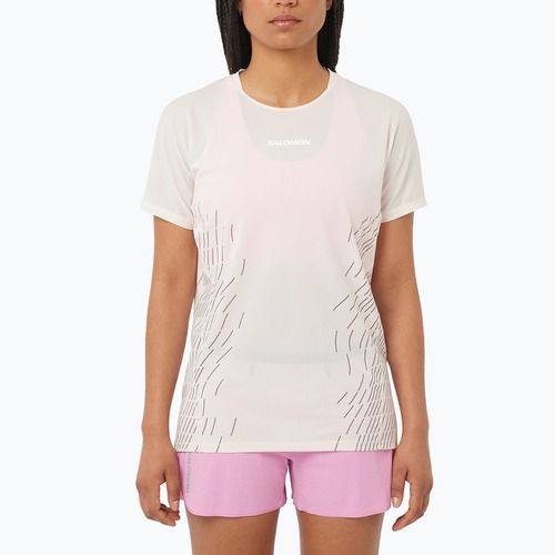 Koszulka do biegania damska Salomon Sense Aero SS Tee GFX whisper white