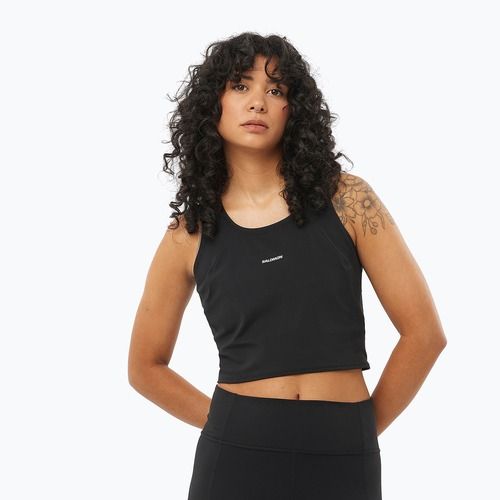 Koszulka do biegania damska Salomon SHAKEout Bliss Tanklette deep black