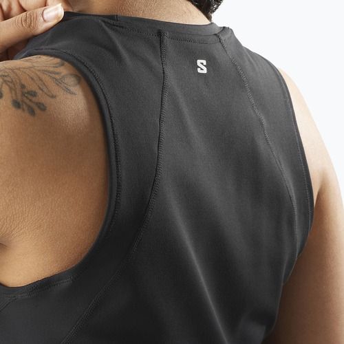 Koszulka do biegania damska Salomon SHAKEout Bliss Tanklette deep black