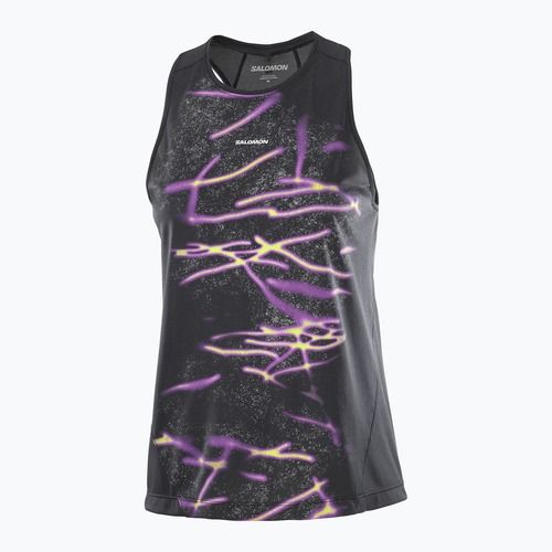 Koszulka do biegania damska Salomon Shakeout Core Tank GFX deep black