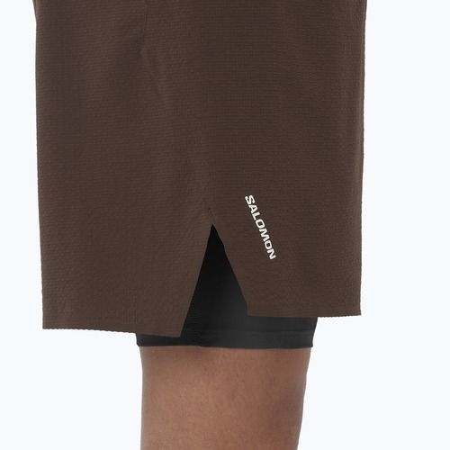 Spodenki do biegania męskie Salomon Sense Aero 2IN1 5" coffee bean