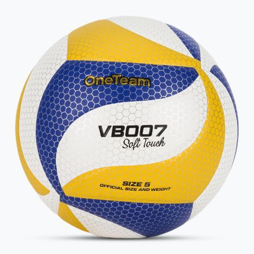 Piłka do siatkówki OneTeam VB007 żółty/niebieski/biały rozmiar 5