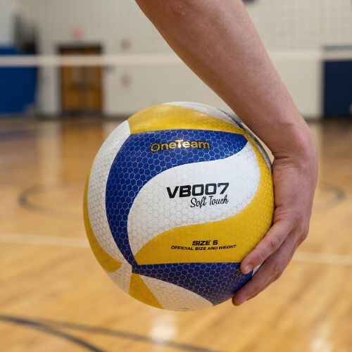 Piłka do siatkówki OneTeam VB007 żółty/niebieski/biały rozmiar 5