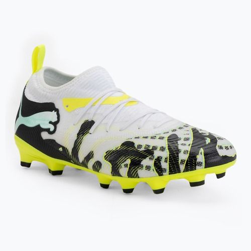 Buty piłkarskie dziecięce PUMA Future 9 Match Creativity Fg/Ag Jr yellow alert/mint jelly/puma white/puma black