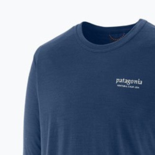 Longsleeve męski Patagonia Cap Cool Merino Blend Graphic heritage header/clement blue