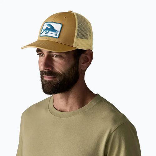 Czapka z daszkiem damska Patagonia Flying Fish LoPro Trucker flying fish fork/bobcat brown