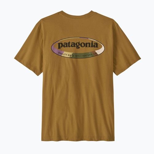 Koszulka męska Patagonia '95 Oval Logo bobcat brown/sunshine