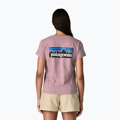 Koszulka damska Patagonia P-6 Logo Responsibili-Tee qulet violet