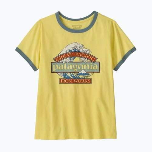 Koszulka damska Patagonia Great Waves Ringer Tee lemon zest