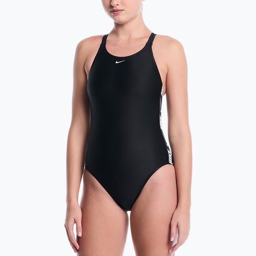 Strój pływacki jednoczęściowy damski Nike Logo Tape Fastback black
