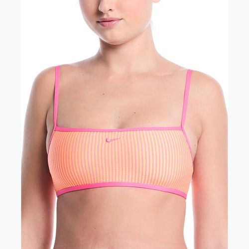 Góra od stroju pływackiego Nike Ripple Texture Bralette Classic Bikini pink glow