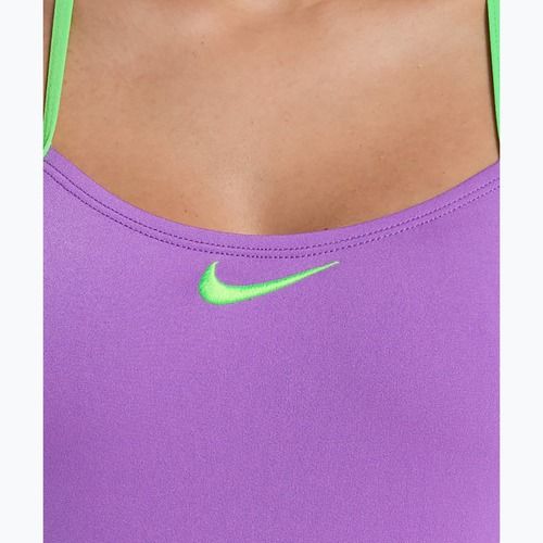 Strój pływacki jednoczęściowy damski Nike Hydrastrong Logo Graphic T-Back bright violet