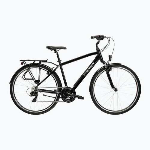 Rower trekkingowy męski KROSS Trans 1.0 czarny/srebrny/połysk