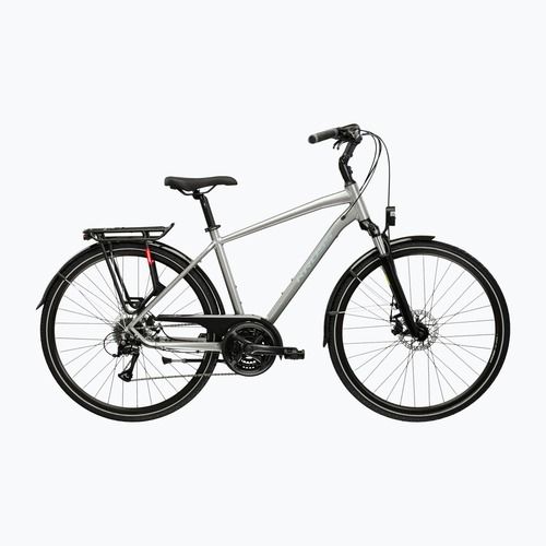 Rower trekkingowy męski KROSS Trans 3.0 srebrny/błękitny/połysk
