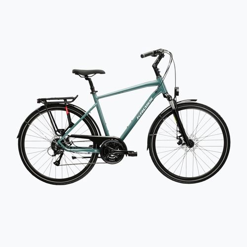 Rower trekkingowy męski KROSS Trans 3.0 zielony/srebrny/połysk
