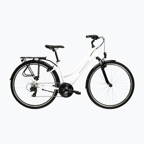 Rower trekkingowy damski KROSS Trans 1.0 W biały/szary/połysk