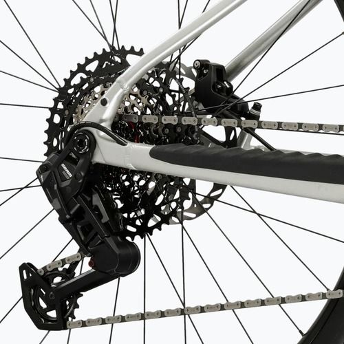 Rower elektryczny damski KROSS Influx Hyb 5.0 W 29 el. 800 Wh srebrny/niebieski/połysk