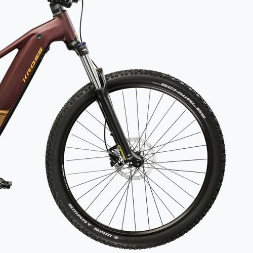 Rower elektryczny KROSS Influx Hyb 3.0 29 el. 800 Wh rubinowy/złoty/matowy