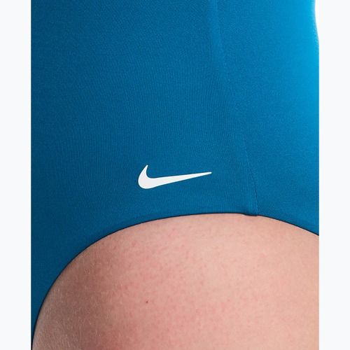 Strój pływacki jednoczęściowy damski Nike Essential V-Neck green abyss