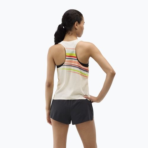 Koszulka do biegania damska HOKA Race Day Singlet alabaster flare