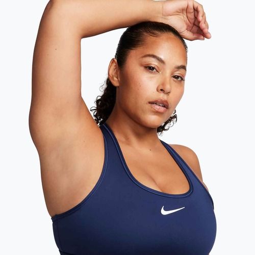 Biustonosz treningowy Nike Swoosh Medium Support midnight navy/white