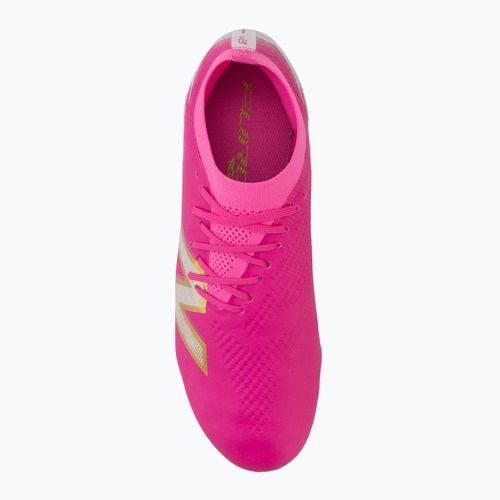 Buty piłkarskie New Balance Furon Pro V8 FG pink heat/sea salt/gold metallic