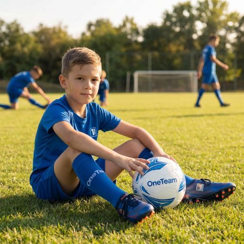 Komplet piłkarski dziecięcy OneTeam Precision Set koszulka i spodenki niebieski