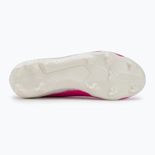 Buty piłkarskie dziecięce New Balance Furon Team V8 FG pink heat/sea salt/gold metallic