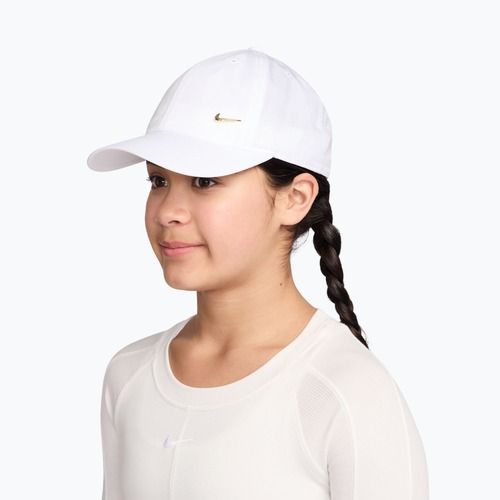 Czapka z daszkiem dziecięca Nike Dri-FIT Club white/flt gold