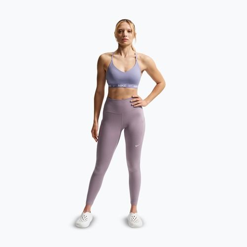 Legginsy treningowe damskie Nike One High-Waisted 7/8 light violet ore/white