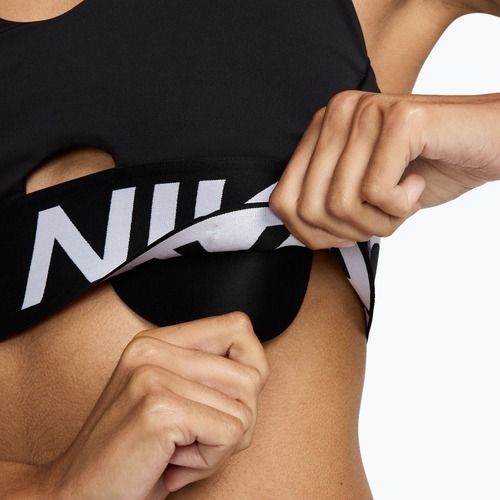 Biustonosz treningowy Nike Pro Indy Plunge black/white/white