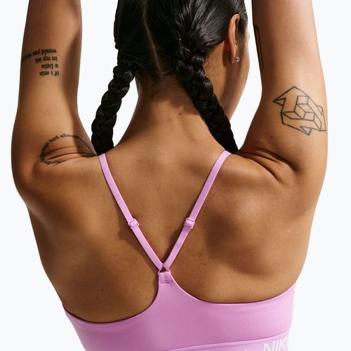 Biustonosz treningowy Nike Dri-Fit Indy Light Support light magenta/light magenta/white