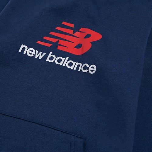 Bluza dziecięca New Balance BB Stacked Logo Hoodie nb navy