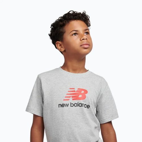 Koszulka dziecięca New Balance Jersey Stacked Logo Tee athletic grey heather