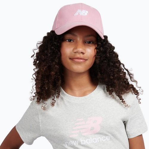 Czapka z daszkiem dziecięca New Balance Small Logo pink taffy