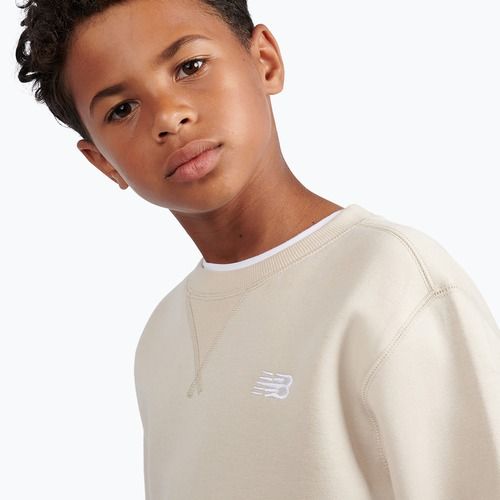Bluza dziecięca New Balance Brush Back Small Logo Crew timberwolf
