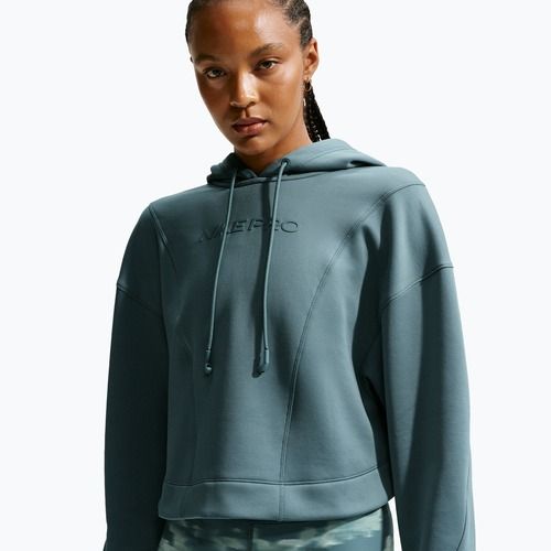 Bluza treningowa damska Nike Pro Therma-Fit Hoodie mineral slate/white