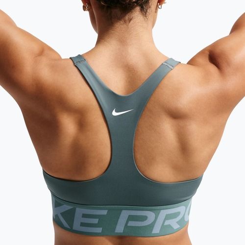Biustonosz treningowy Nike Pro Sculpt Medium Support mineral slate/denim turquoise/white