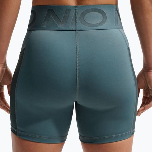 Spodenki damskie Nike Pro Sculpt High Waisted 5" Biker mineral slate/faded spruce/white