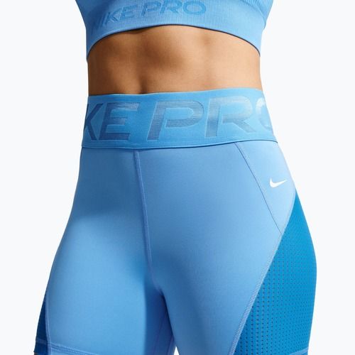 Spodenki damskie Nike Pro Sculpt High Waisted 5" Biker university blue/light photo blue/white