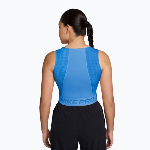 Koszulka treningowa damska Nike Pro Dri-Fit university blue/light photo blue/white