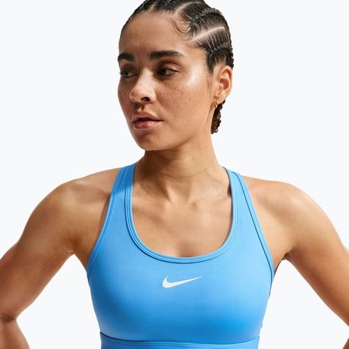 Biustonosz treningowy Nike Swoosh Medium Support university blue/white