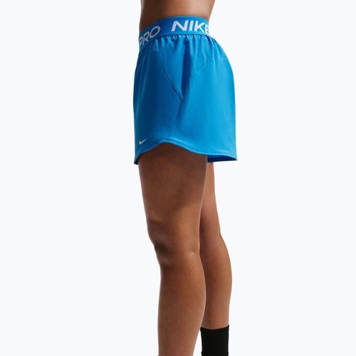 Spodenki treningowe damskie Nike Pro 2in1 light photo blue/white