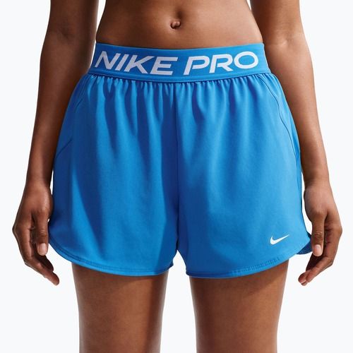 Spodenki treningowe damskie Nike Pro 2in1 light photo blue/white